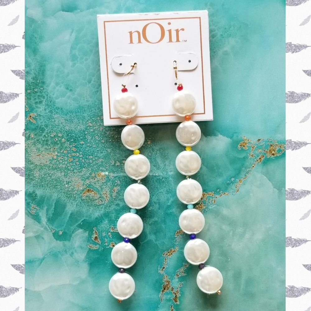 nOir Simulated Freshwater Pearl Drop Earrings